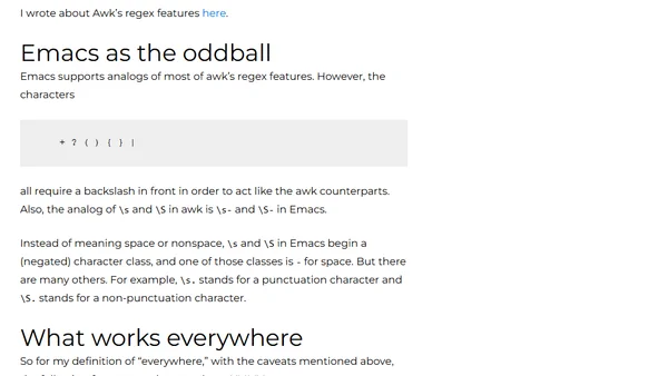 Regular expressions that work “everywhere”