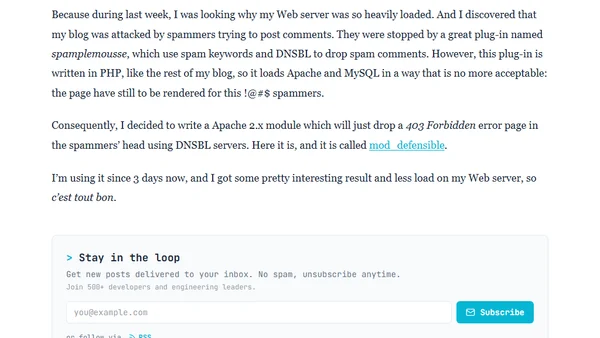 Kicking out Web spammers with DNSBL