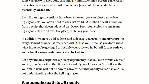 jQuery considered harmful