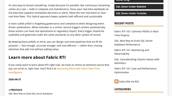 Fabric RTI 101: Common Pitfalls in Real-Time Projects