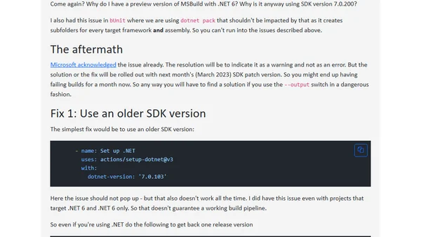 error NETSDK1194: The "--output" option isn't supported when building a solution.