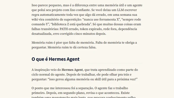 ai-memory: memória de longo prazo (Karpathy Wiki) e auto-aprendizado (Hermes) pros seus projetos