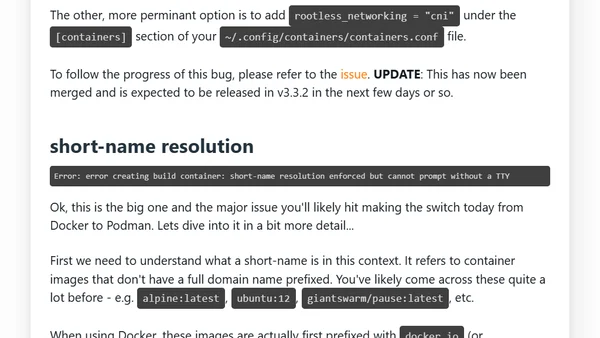 Migrating from Docker to Podman