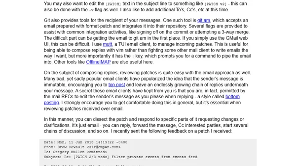 The advantages of an email-driven git workflow