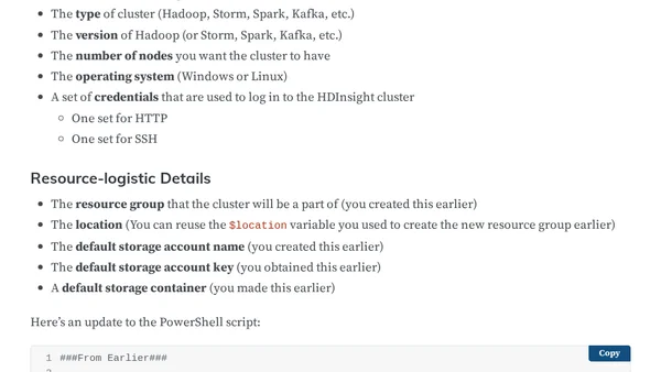 Create an HDInsight Cluster in Azure with PowerShell