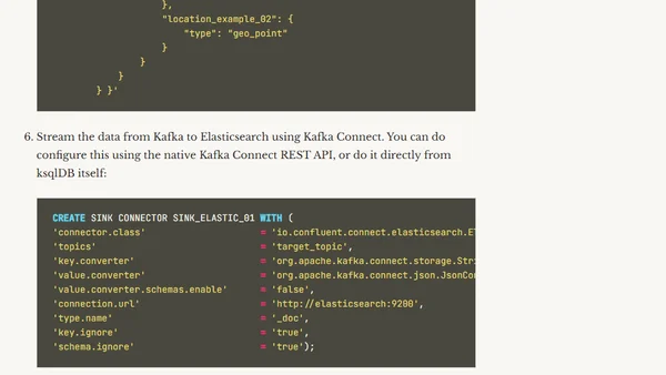 Streaming Geopoint data from Kafka to Elasticsearch