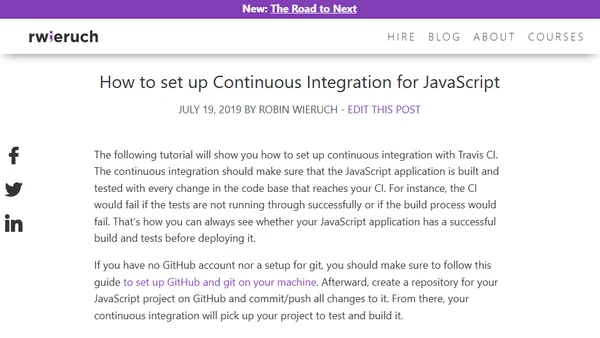 How to set up Continuous Integration for JavaScript