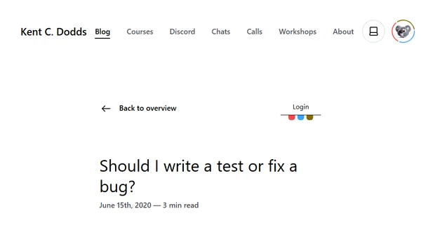 Should I write a test or fix a bug?