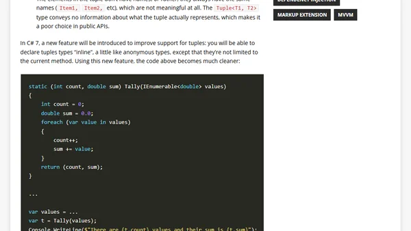 Tuples in C# 7