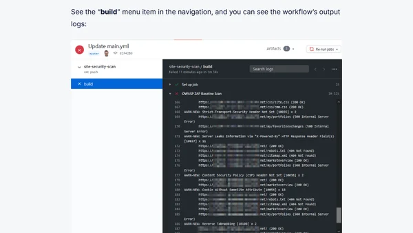 Website security scanning with GitHub Actions and OWASP ZAP