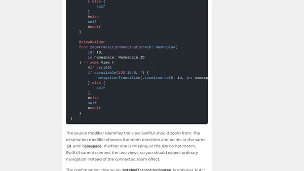Add iOS 18 Zoom Navigation Transitions To A SwiftUI Grid