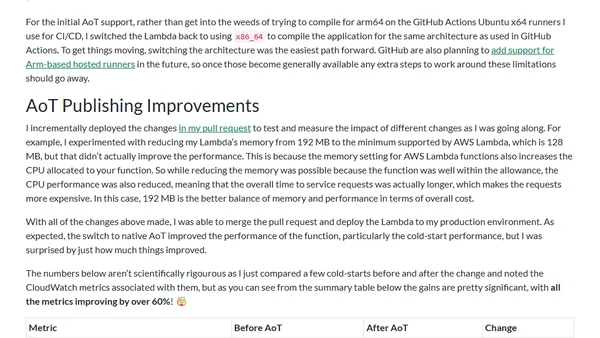 .NET Native AoT Make AWS Lambda Function Go Brrr