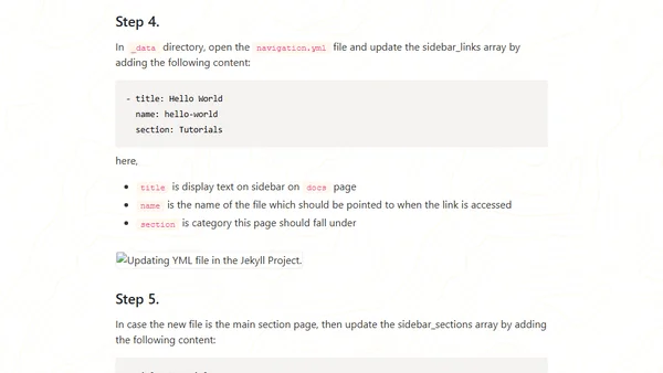 Adding pages to Jekyll site