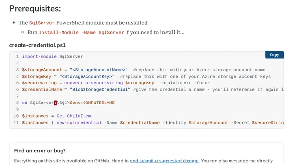 Create a SQL Server Credential for Accessing Azure Blob Storage