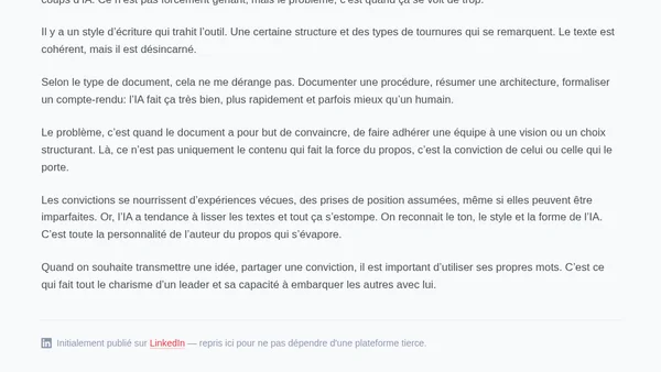 Convaincre ne se délègue pas à l'IA