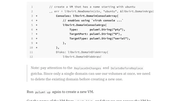 Spin up a Ubuntu VM using Pulumi and libvirt