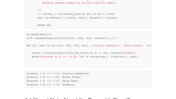 Implementing a Weighted Majority Rule Ensemble Classifier