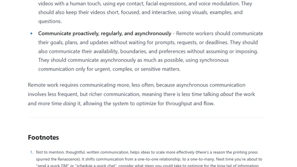 Remote work requires communicating more, less frequently
