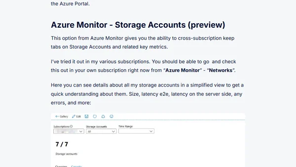 Use Azure Monitor to get Network Insights and Storage Insights
