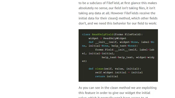 Building a Read Only Field in Django
