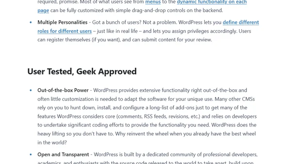 Why WordPress