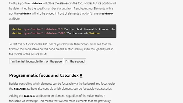 How and when to use the tabindex attribute