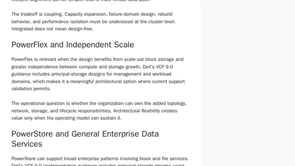 VCF on Dell Infrastructure: Matching Service Classes to Platform Capabilities