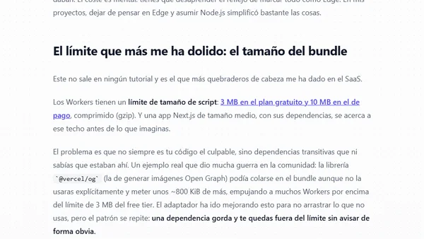 OpenNext en Cloudflare: los límites reales que me he encontrado (Parte 1)