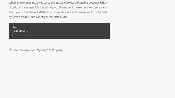 Hiding Elements With CSS