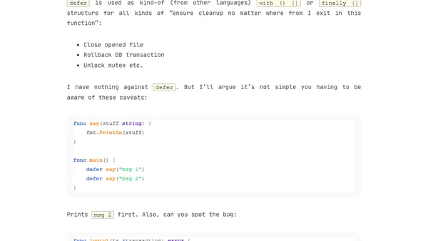 Go is not a simple language