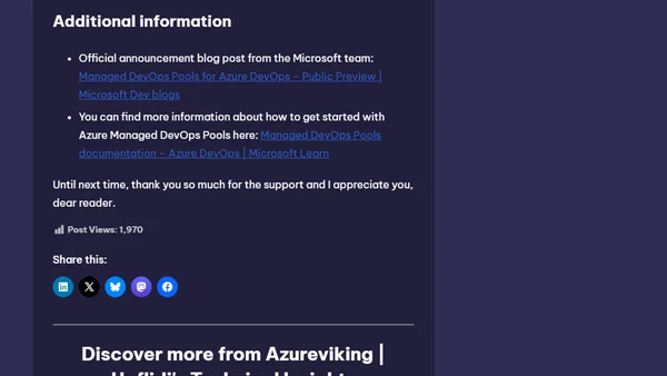 A first look at revolutionizing your cloud deployments with Azure Managed DevOps Pools.