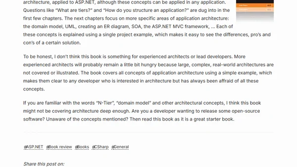 Book review: ASP.NET 3.5 Application Architecture and Design