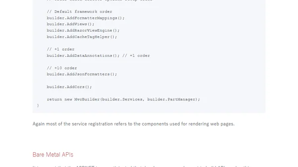 Bare metal APIs with ASP.NET Core MVC