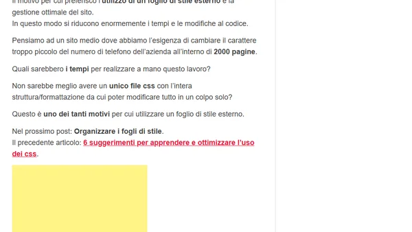 6 suggerimenti per usare i css: collegare i fogli di stile