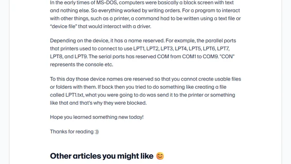 Why You Can't Name a File 'CON' in Windows?