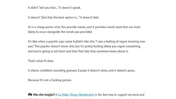 AI is not a person