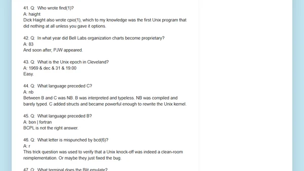Unix Quiz answers