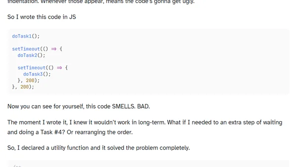 Simplify code by promisifying `setTimeout`