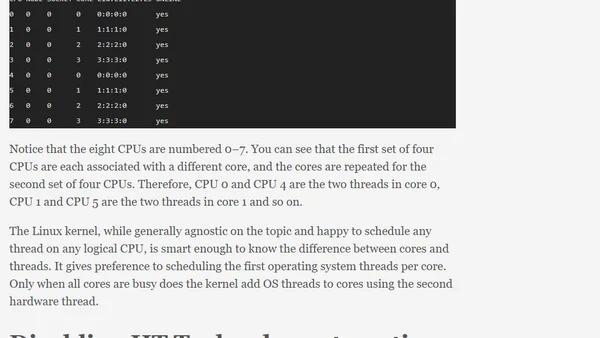Disabling Intel Hyper-Threading Technology on Amazon Linux