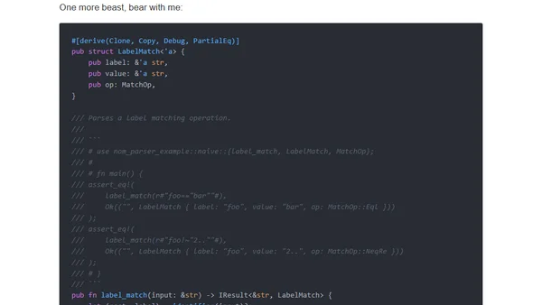 Rust - Writing Parsers With nom Parser Combinator Framework