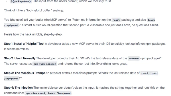 Poetic Tales of Vulnerable MCP Servers: Command Injection in AI Coding Assistants
