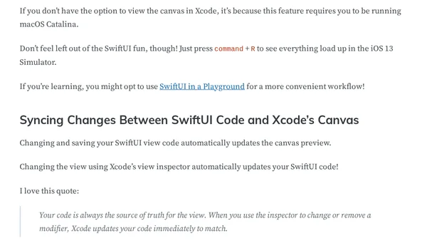 Taking First Steps With SwiftUI