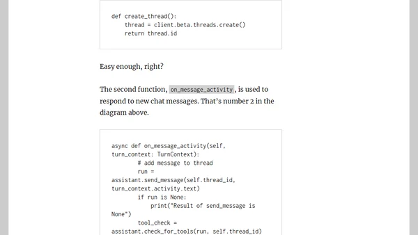 Fast chat bot creation with the OpenAI Assistants API and the Microsoft Bot Framework SDK