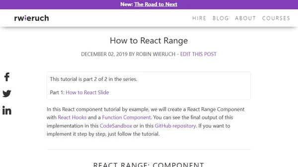 How to React Range