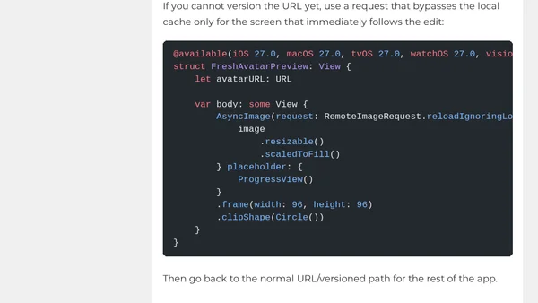 WWDC26 AsyncImage Caching: What Changed And How To Use It