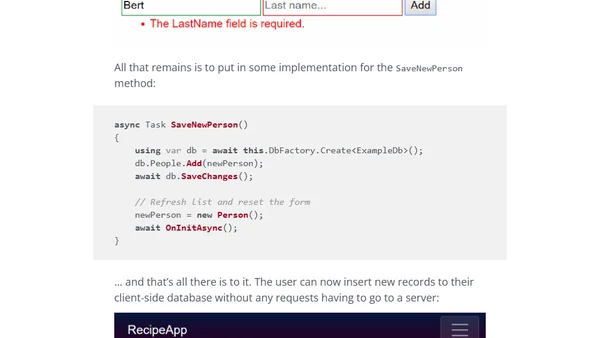 IndexedDB in Blazor