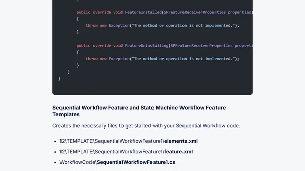 WSPBuilder - Walkthrough of the Visual Studio Add-in