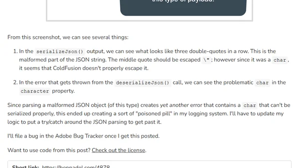java.lang.Character JSON Bug In Adobe ColdFusion 2025