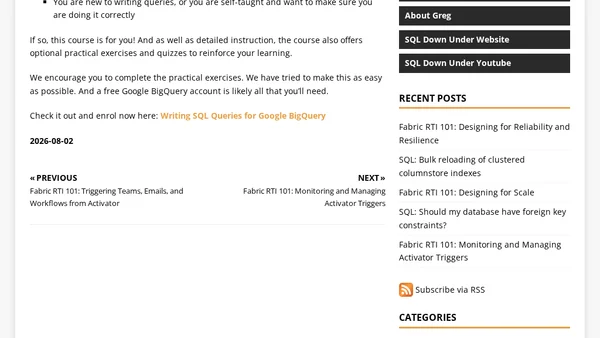 Writing SQL Queries for BigQuery Course Released