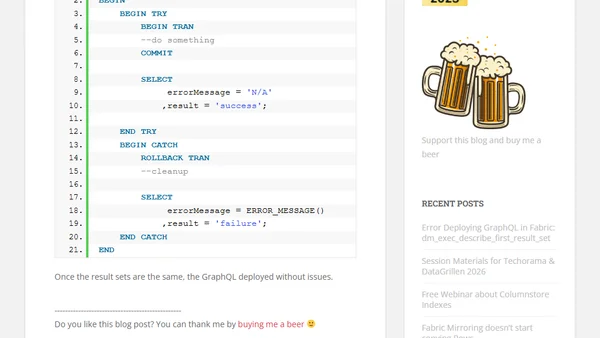 Error Deploying GraphQL in Fabric: dm_exec_describe_first_result_set